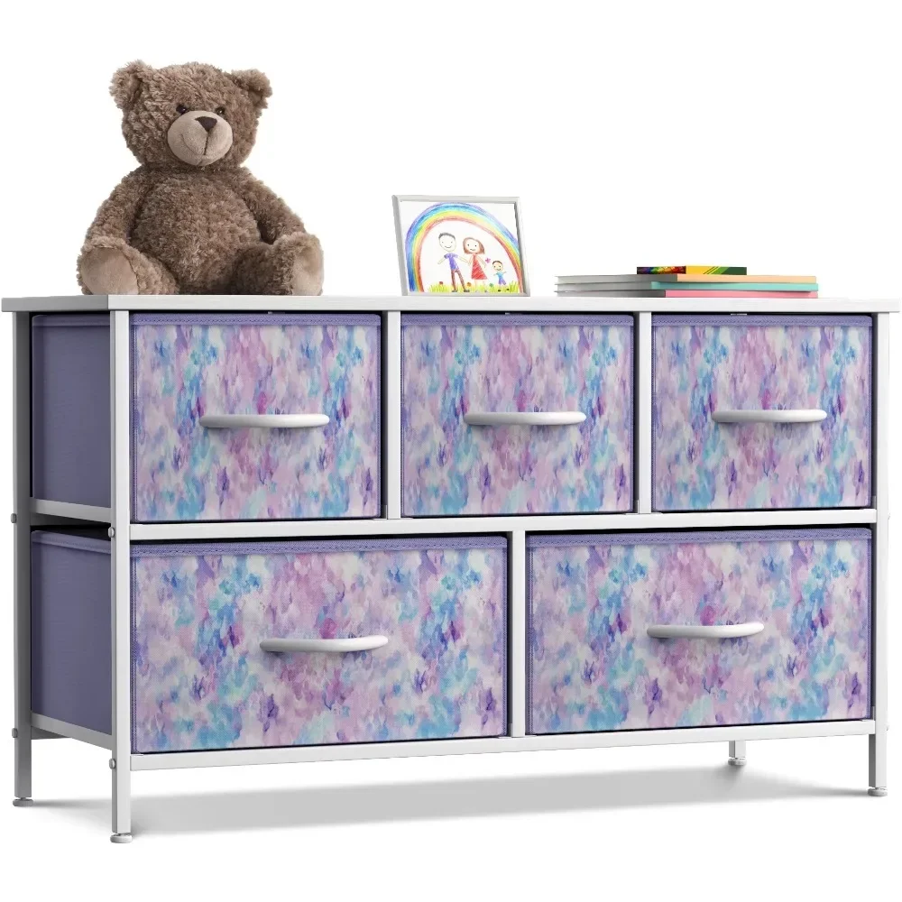 Sorbus Dresser with 5 Drawers - Furniture Storage Chest for Kid’s, Teens, Bedroom, Nursery (5-Drawer, Tie-dye Blue/Pink/Purple)
Sorbus Dresser with 5 Drawers - Furniture Storage Chest for Kid’s, Teens, Bedroom, Nursery (5-Drawer, Tie-dye Blue/Pink/Purple)