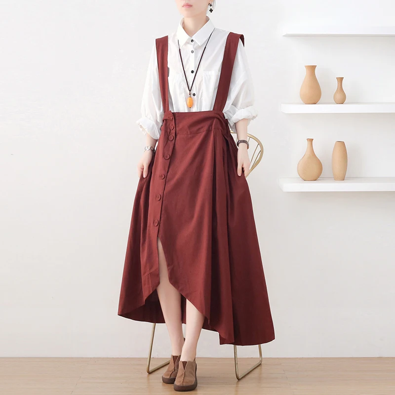 Sweet Lolita Vintage High Waist Irregular Women Skirt Preppy Style Strap Long Skirt Loose Casual Skirt Female Midi Skirts 2022
Sweet Lolita Vintage High Waist Irregular Women Skirt Preppy Style Strap Long Skirt Loose Casual Skirt Female Midi Skirts 2022