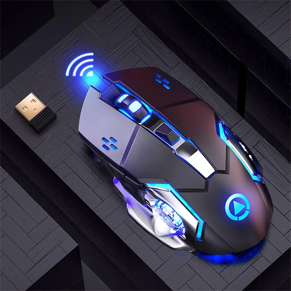 

Wireless Gaming Mouse 2.4G USB 1600DPI LED Backlit Rechargeable Adjustable Gamer Silent Mouse Gamer Mute Mice for PC Laptop