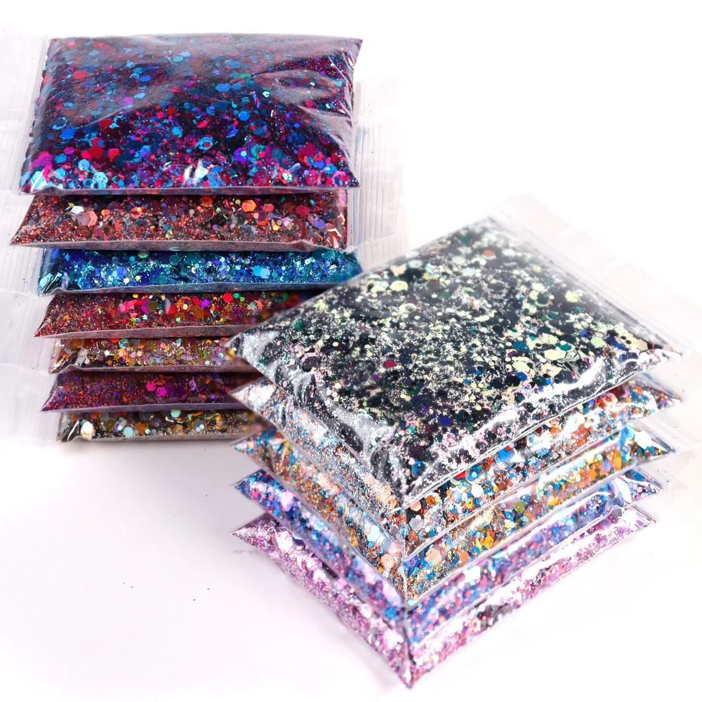 50g/Bag 3D Hexagon Nail Art Glitter Iridescent Sequins Holographic Sparkly Paillette Mix Size Shining Pigments Powder
50g/Bag 3D Hexagon Nail Art Glitter Iridescent Sequins Holographic Sparkly Paillette Mix Size Shining Pigments Powder