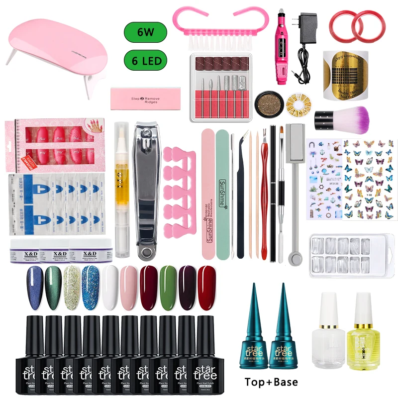 Nail Set UV Glue LED Lamp Dryer With 10pcs Nail Glue Kit Top Base Coat Soak Off Manicure Tools Set electric Nail drill Nail Tool
Nail Set UV Glue LED Lamp Dryer With 10pcs Nail Glue Kit Top Base Coat Soak Off Manicure Tools Set electric Nail drill Nail Tool