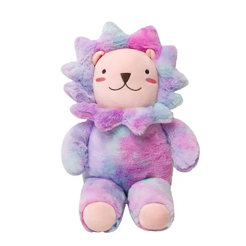 

Lion Plush Doll Purple Tie-dye Cute Lion Stuffed Pillow Animal Soft Cotton Stuffed Doll Children Birthday Gift Home Decor Doll