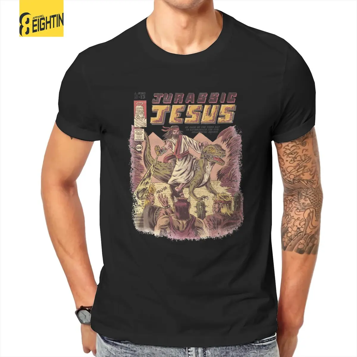 Fun JURASSIC JESUS Retro T-Shirts Men Crew Neck Cotton T Shirt Short Sleeve Tees Plus Size Tops
Fun JURASSIC JESUS Retro T-Shirts Men Crew Neck Cotton T Shirt Short Sleeve Tees Plus Size Tops