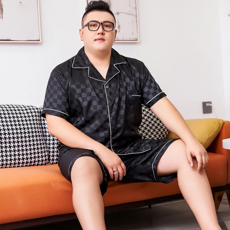 2022 Summer Fat Guy Extra Large Size Men Pajamas Suit Ice Silk Breathable Short-Sleeved Plus Size Pajamas Men's Home Clothes
2022 Summer Fat Guy Extra Large Size Men Pajamas Suit Ice Silk Breathable Short-Sleeved Plus Size Pajamas Men's Home Clothes