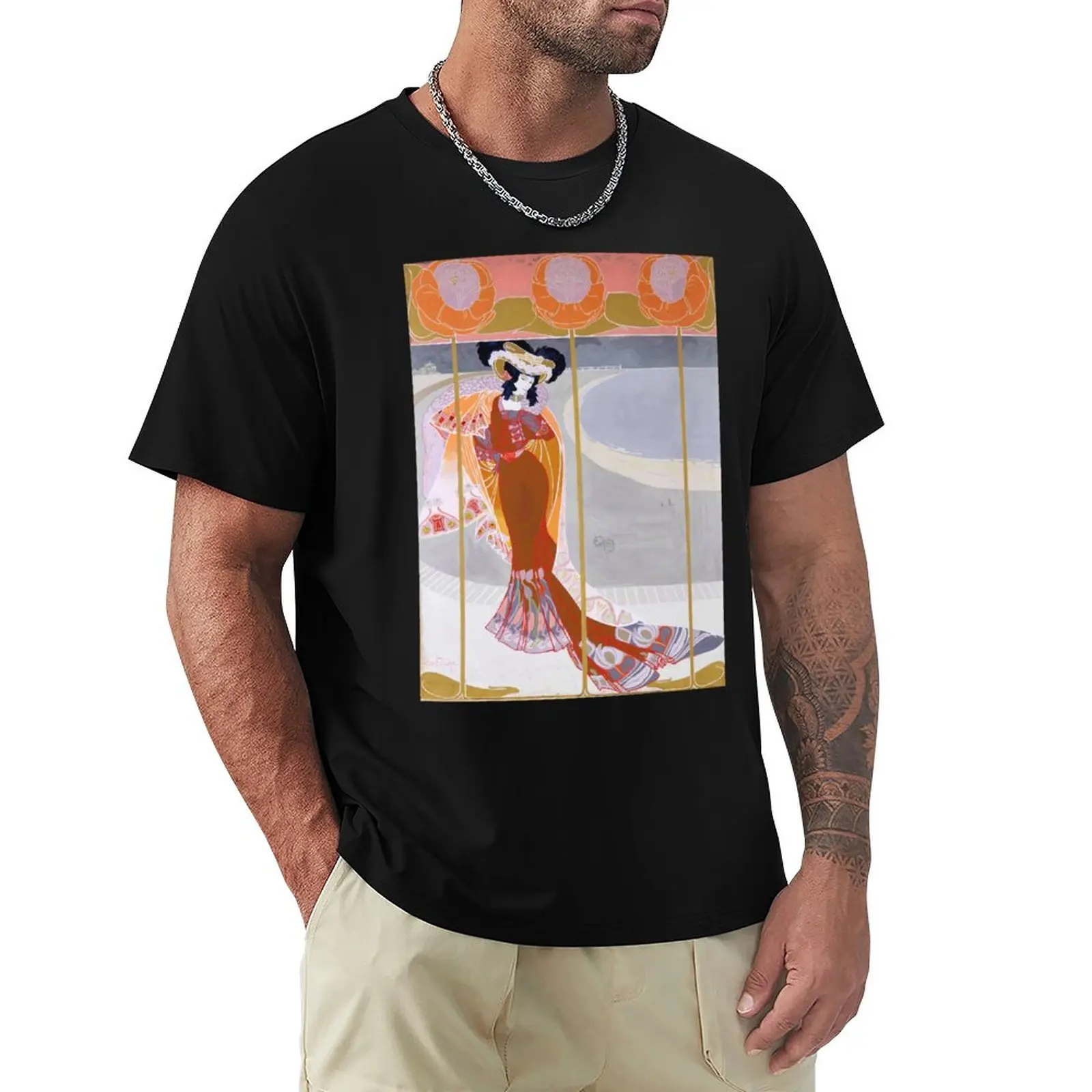 

légante sur la plage by Georges de Feure T-Shirt hippie clothes funnys t shirts men