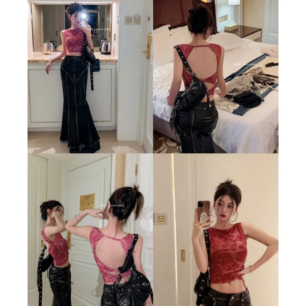 2023 Summer Chic Vintage Sexy Top Feminino Korean Style Tank Backless Hollow Out Tank Top Women Sleeveless Tshirt Y2k
2023 Summer Chic Vintage Sexy Top Feminino Korean Style Tank Backless Hollow Out Tank Top Women Sleeveless Tshirt Y2k
