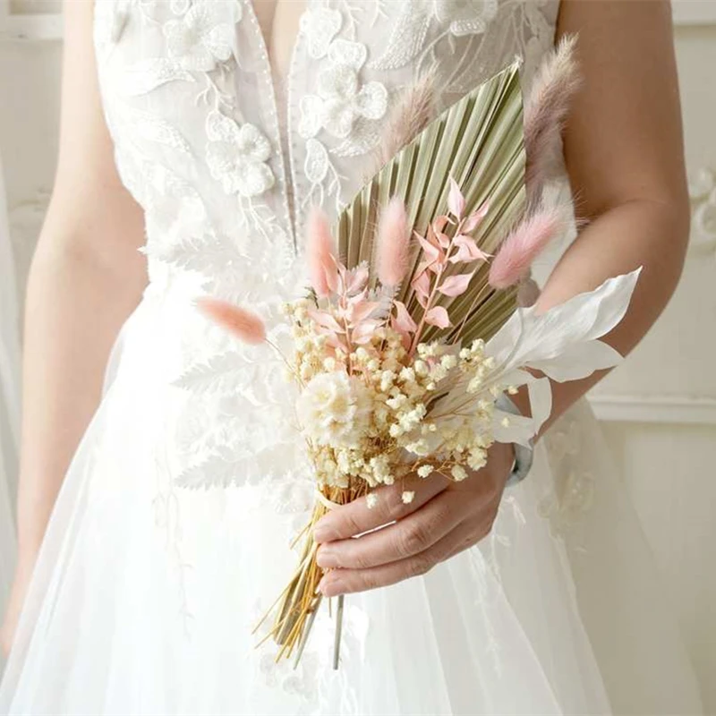Professional Manufacture Boho Wedding Bouquet With Pampas Palm Leaves Ruscus Pink Babys Breath Dried Flowers
Professional Manufacture Boho Wedding Bouquet With Pampas Palm Leaves Ruscus Pink Babys Breath Dried Flowers