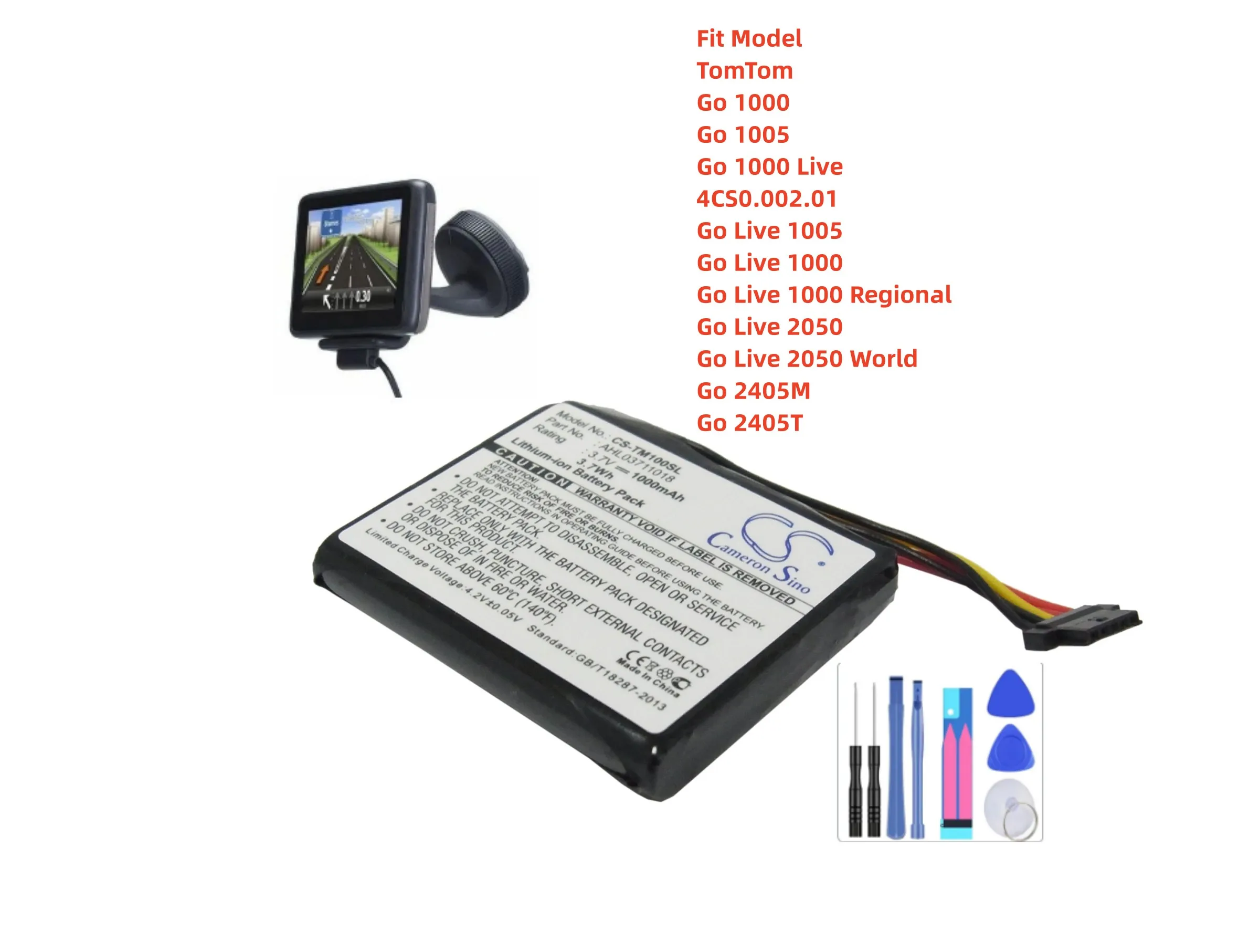 GPS, Navigator Battery For TomTom 4CQ02 AHL03711018 VF1C Go 1000 Go 1005 1000 Live 4CS0.002.01 Live 1005 Live 1000 1000 Regional 
GPS, Navigator Battery For TomTom 4CQ02 AHL03711018 VF1C Go 1000 Go 1005 1000 Live 4CS0.002.01 Live 1005 Live 1000 1000 Regional