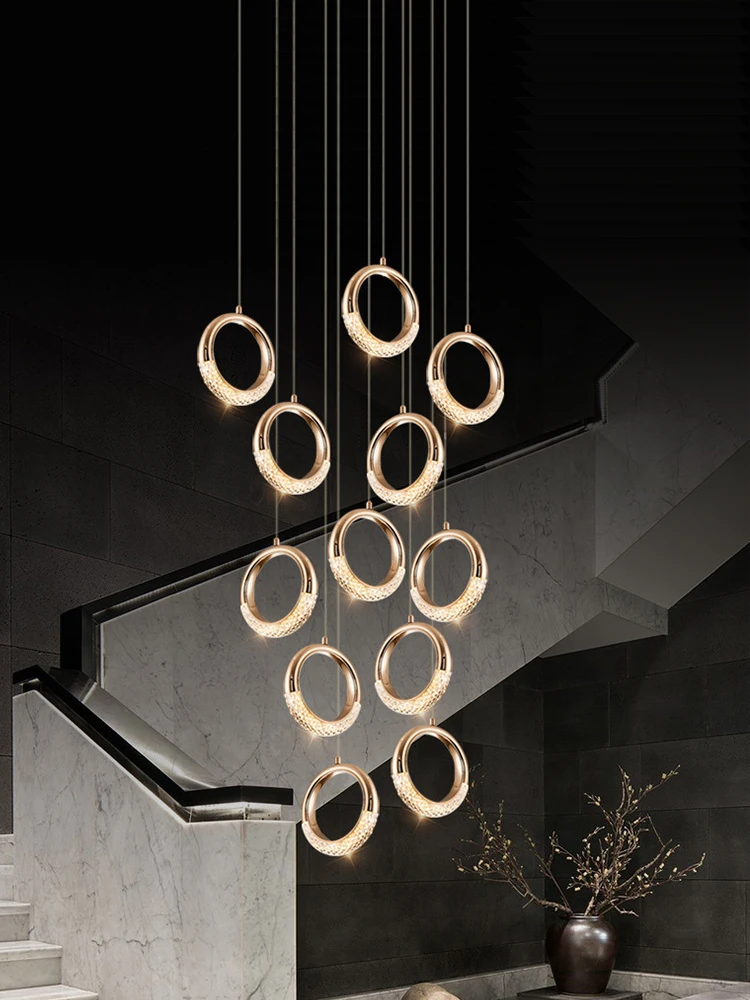 Double Staircase Chandelier Long Chandelier Villa Hotel Lobby High-Rise Rotating Light Luxury Nordic Modern Minimalist Staircase
Double Staircase Chandelier Long Chandelier Villa Hotel Lobby High-Rise Rotating Light Luxury Nordic Modern Minimalist Staircase