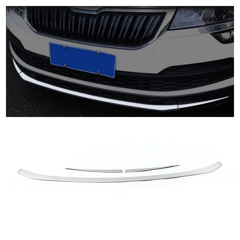 

Shiny Front Lower Bumper Grille Grill Mesh Stripes Front Bottom Bumper Plate For Skoda Karoq 2018-2020 Accessories Exterior