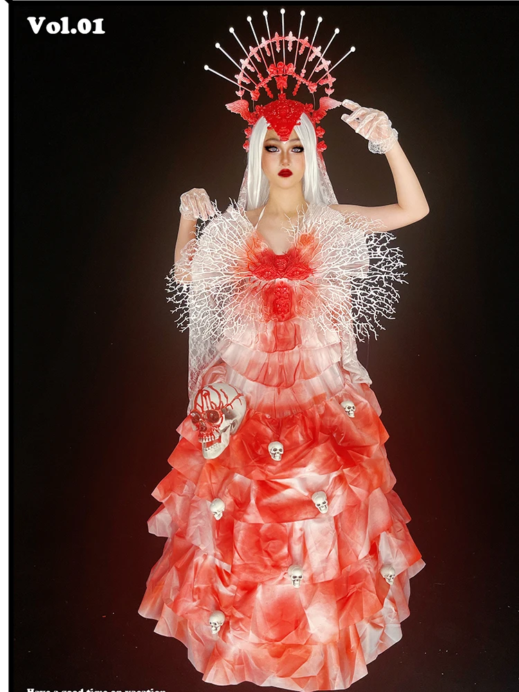 Drag Queen Costume Lady Gaga Ghost skull Blood Gogo Crown Festival Club Sexy Carnival Float Rave Outfit Halloween Dance
Drag Queen Costume Lady Gaga Ghost skull Blood Gogo Crown Festival Club Sexy Carnival Float Rave Outfit Halloween Dance