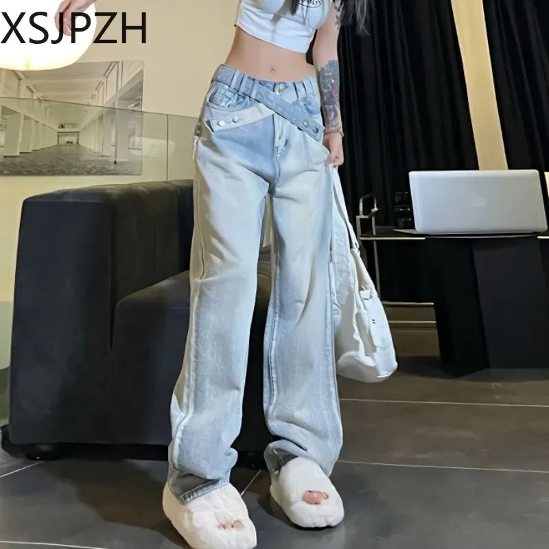 Women Pants Harajuku Retro Street Style High Waist Fashion Design Straight Cylinder Loose Casual Versatile Female Wide Leg Jeans
Women Pants Harajuku Retro Street Style High Waist Fashion Design Straight Cylinder Loose Casual Versatile Female Wide Leg Jeans