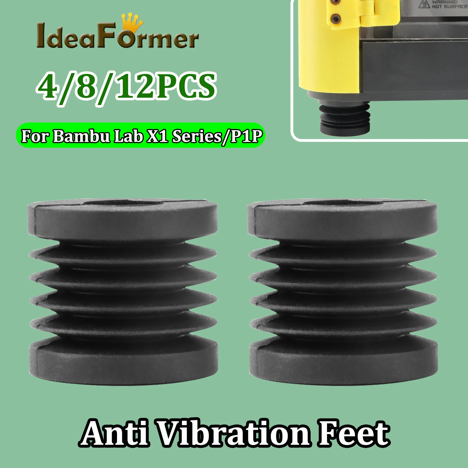 For Bambu Lab 3D Printer Anti Vibration Feet For Bambu Lab X1 Series And P1P Universal Rubber Foot Anti-slip Rubber Shock Pad
For Bambu Lab 3D Printer Anti Vibration Feet For Bambu Lab X1 Series And P1P Universal Rubber Foot Anti-slip Rubber Shock Pad