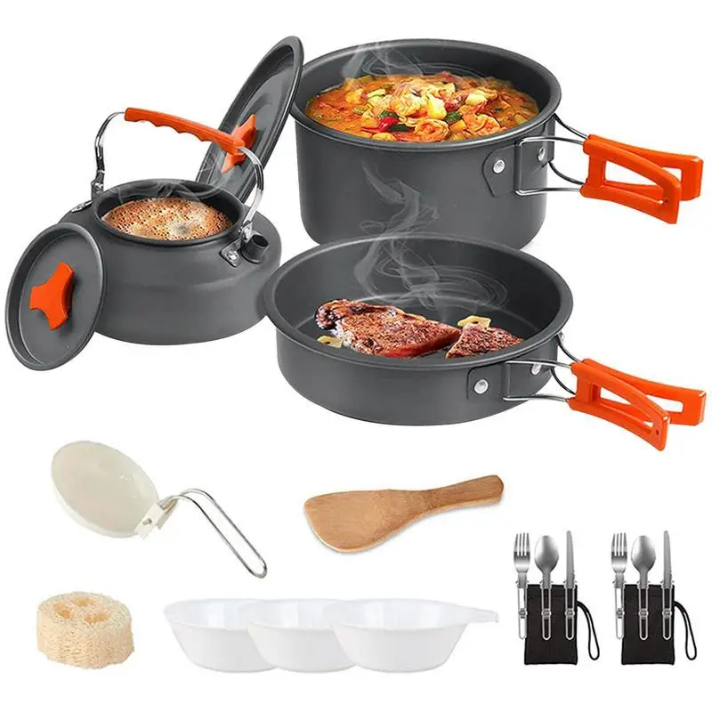Outdoor Camping Portable Aluminum Alloy Tableware 2-3 Person Kettle Pot Frying Pan Picnic Cookware
Outdoor Camping Portable Aluminum Alloy Tableware 2-3 Person Kettle Pot Frying Pan Picnic Cookware