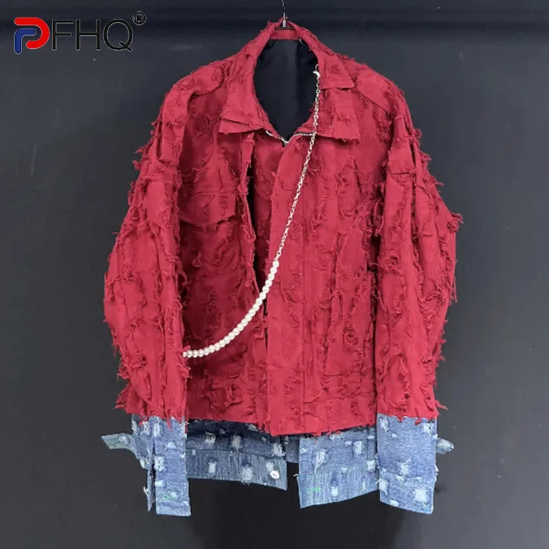 PFHQ Autumn Texture Loose Coat Men's Trendy Fake Two Pieces Denim Patchwork Worn Out Zippers Avant-garde Autumn Jackets 21Z2413 
PFHQ Autumn Texture Loose Coat Men's Trendy Fake Two Pieces Denim Patchwork Worn Out Zippers Avant-garde Autumn Jackets 21Z2413
