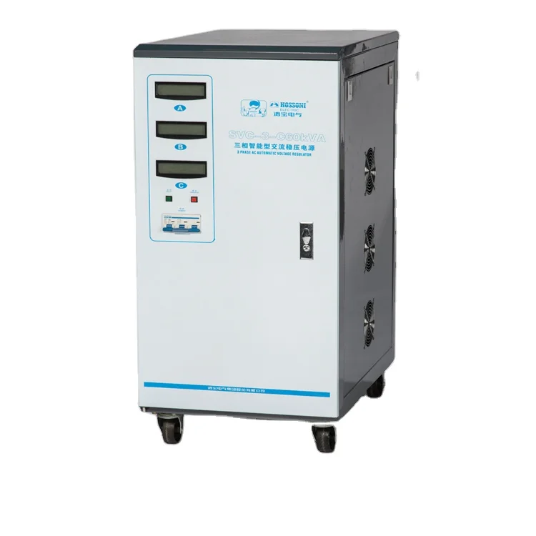 HOSSONI High Quality Voltage Stabilizer Three phase SVC-3-C60KVA,Servo Motor Type,LCD display,Intelligent CPU Control
HOSSONI High Quality Voltage Stabilizer Three phase SVC-3-C60KVA,Servo Motor Type,LCD display,Intelligent CPU Control