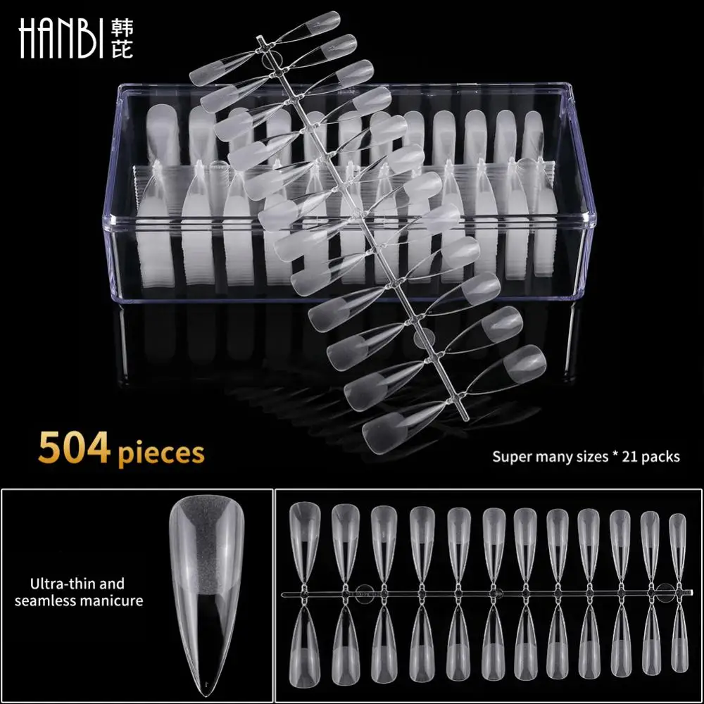 504/520PCS False Nails Acrylic Press Ultra-thin Nails Coffin Artificial Nails Clear/Semi-matte Tips For Extension Manicure Tool
504/520PCS False Nails Acrylic Press Ultra-thin Nails Coffin Artificial Nails Clear/Semi-matte Tips For Extension Manicure Tool