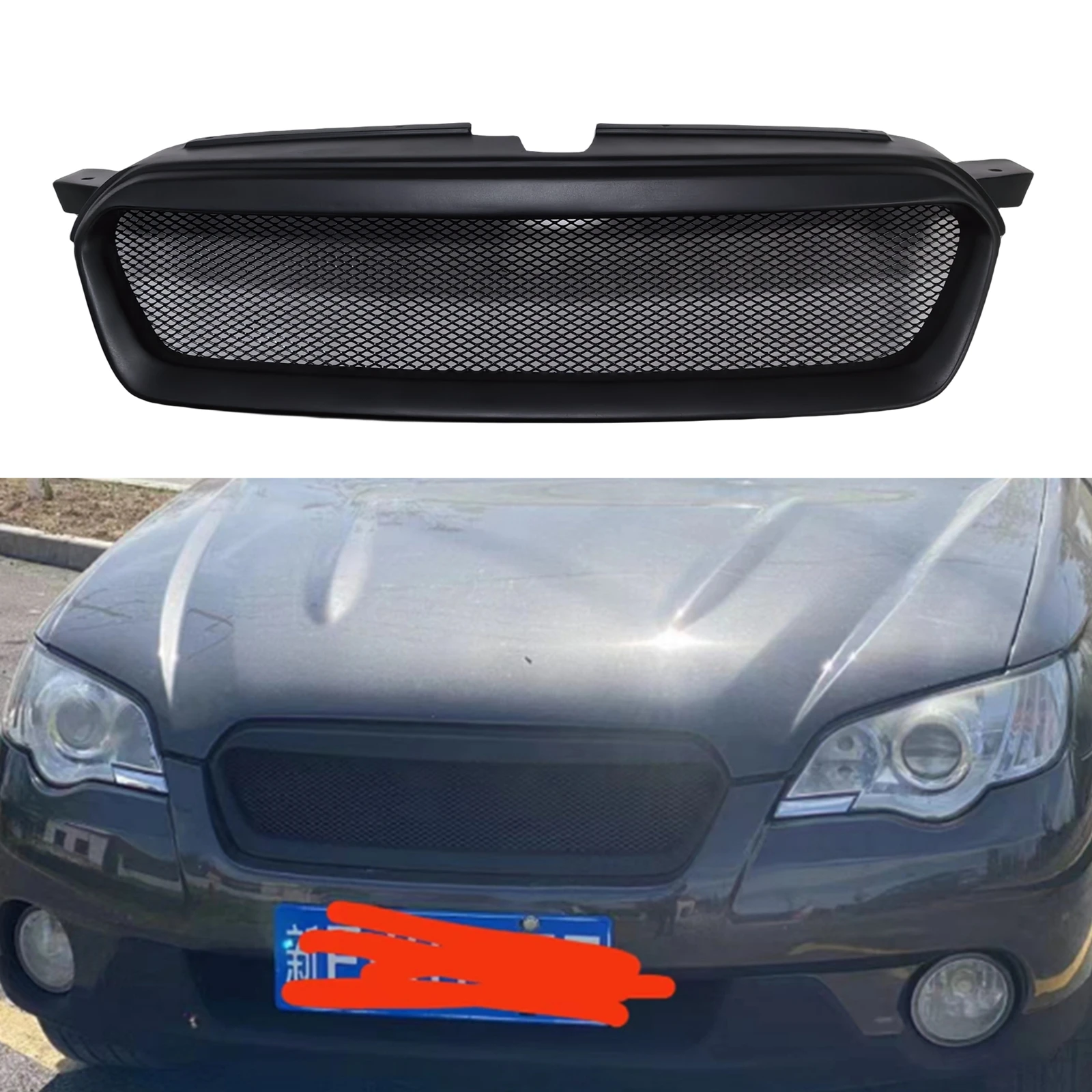 

Front Grille Racing Grill For Subaru Outback 2007 2008 2009 Honeycomb Style Fiberglass Car Upper Bumper Hood Mesh Body Grid Kit