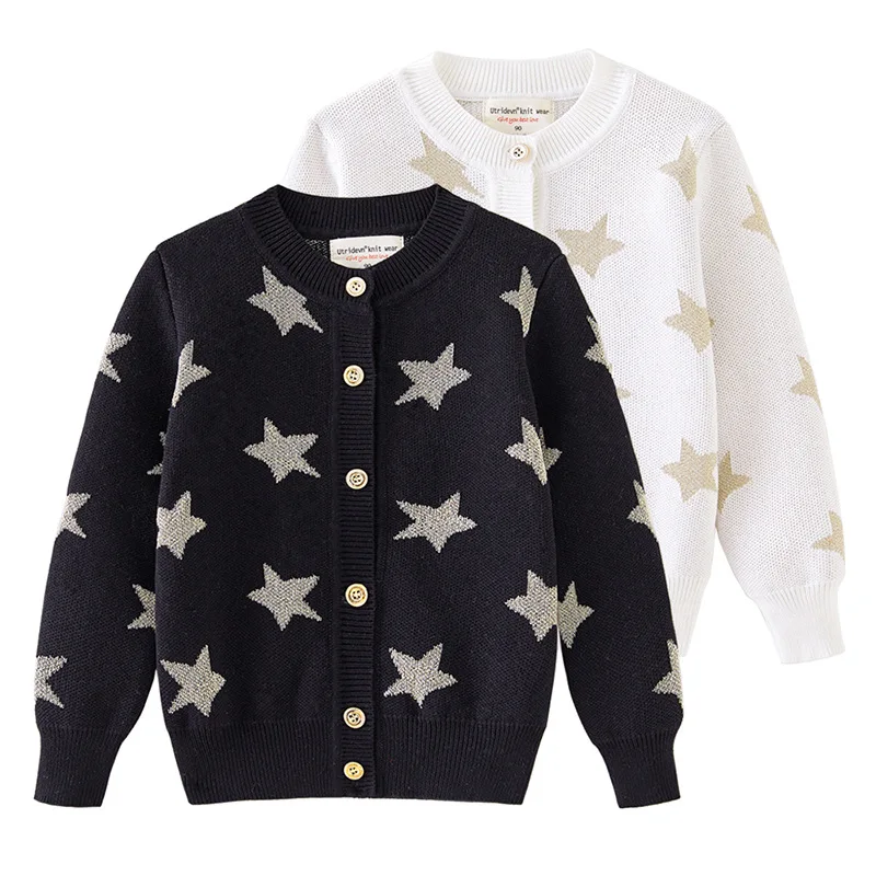 2023 Spring and Autumn Children's Sweater Five pointed Star Jacquard Knitted Cardigan Coat 12m-6T
2023 Spring and Autumn Children's Sweater Five pointed Star Jacquard Knitted Cardigan Coat 12m-6T
