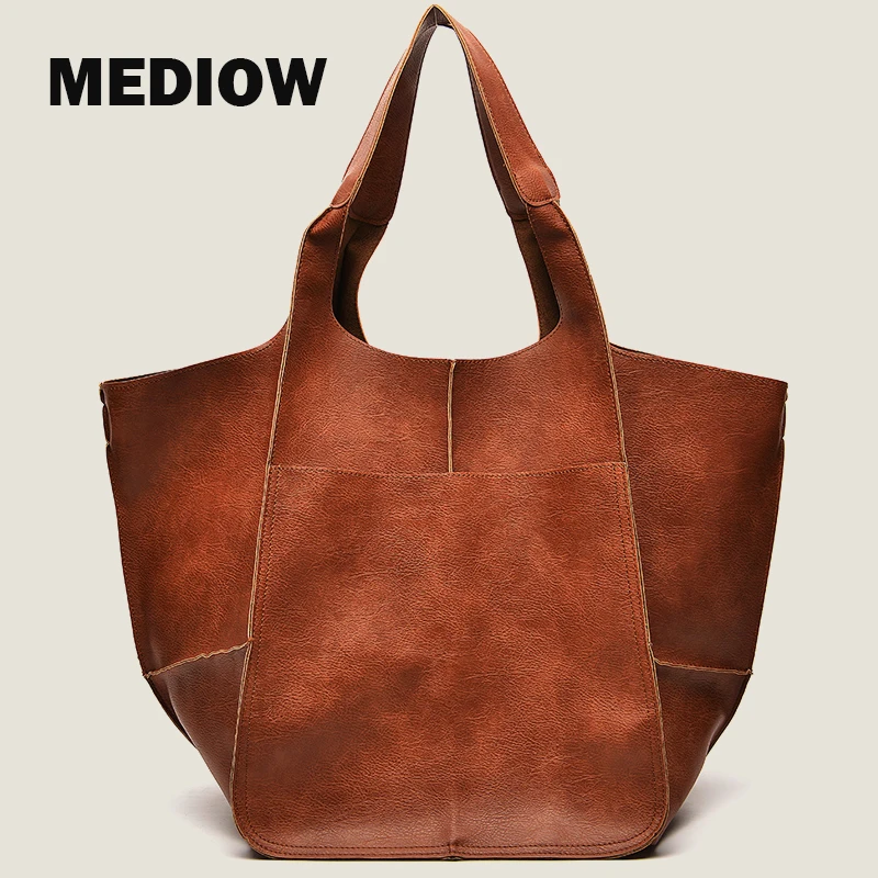 Повседневная вместительная сумка-тоут MEDIOW для женщин, роскошные дизайнерские сумки и кошельки, новинка 2023, винтажные однотонные сумки через плечо из полиуретана с карманами
Повседневная вместительная сумка-тоут MEDIOW для женщин, роскошные дизайнерские сумки и кошельки, новинка 2023, винтажные однотонные сумки через плечо из полиуретана с карманами
