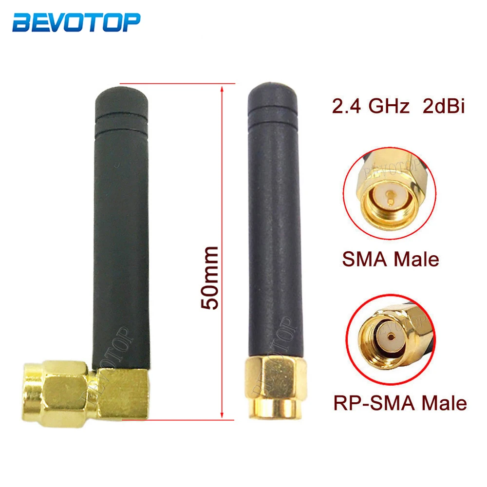 

50Pcs/Lot 2.4GHz 2dBi WiFi Antenna Aerial SMA/RP-SMA Male Plug Connector Wifi Antenne For Wireless Router Wifi Booste 50cm