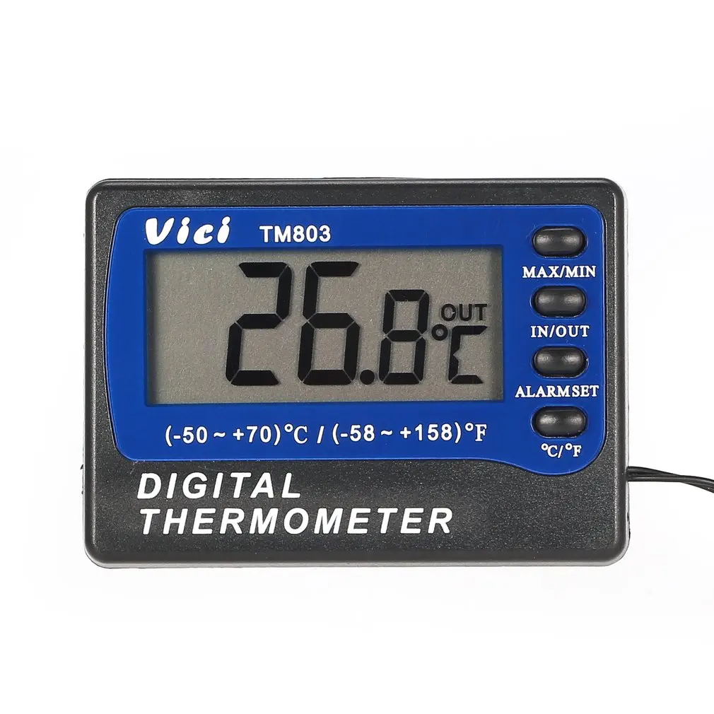 TM803 Digital LCD Display Thermometer Refrigerator Freezer Aquarium Medicine Box Temperature Sensor Meter Alarm Thermograph
TM803 Digital LCD Display Thermometer Refrigerator Freezer Aquarium Medicine Box Temperature Sensor Meter Alarm Thermograph