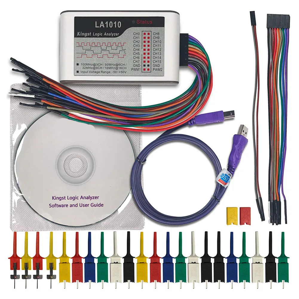 LA1010 Logic Analyzer 16 Input Channels High-performance Built-in PWM Generator Durable High Quality Practical
LA1010 Logic Analyzer 16 Input Channels High-performance Built-in PWM Generator Durable High Quality Practical