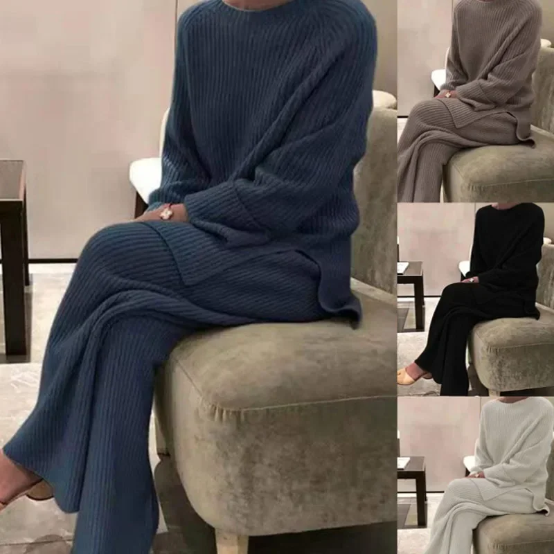 Lady Home Suit Autumn Fashion Soft Casual O-Neck Pullover Tops+Knitted Pant New Homewear Pajama Winter Solid Women Two Piece Set
Lady Home Suit Autumn Fashion Soft Casual O-Neck Pullover Tops+Knitted Pant New Homewear Pajama Winter Solid Women Two Piece Set