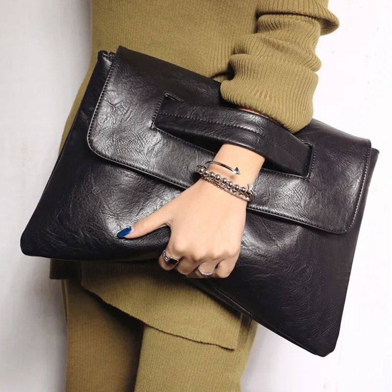 

2023 New Vintage Envelope Bag Fashion Senior Sense Briefcase Large Capacity Handbag Pu Leather Shoulder Crossbody Bag For Women