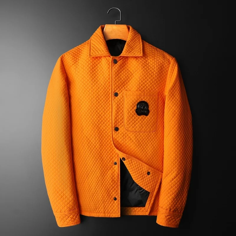 

Orange Bubble Lapel Plaid Duck Down Coat Men Down Jacket Coat Warm Parka Kurtki Zimowe Męskie Kurtka Kaczy Puch Duck Down Jacket