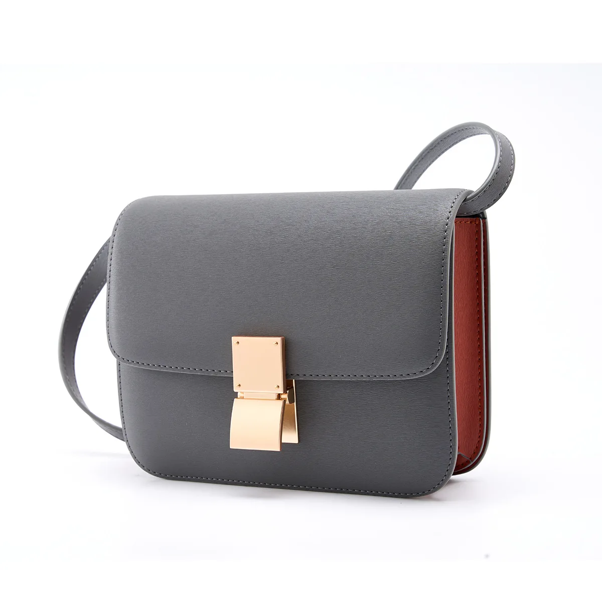 

New Fashion Cowhide Square Tofu Bag Simple And Versatile Texture Shoulder Commuter Crossbody Real Leather Women's Bag