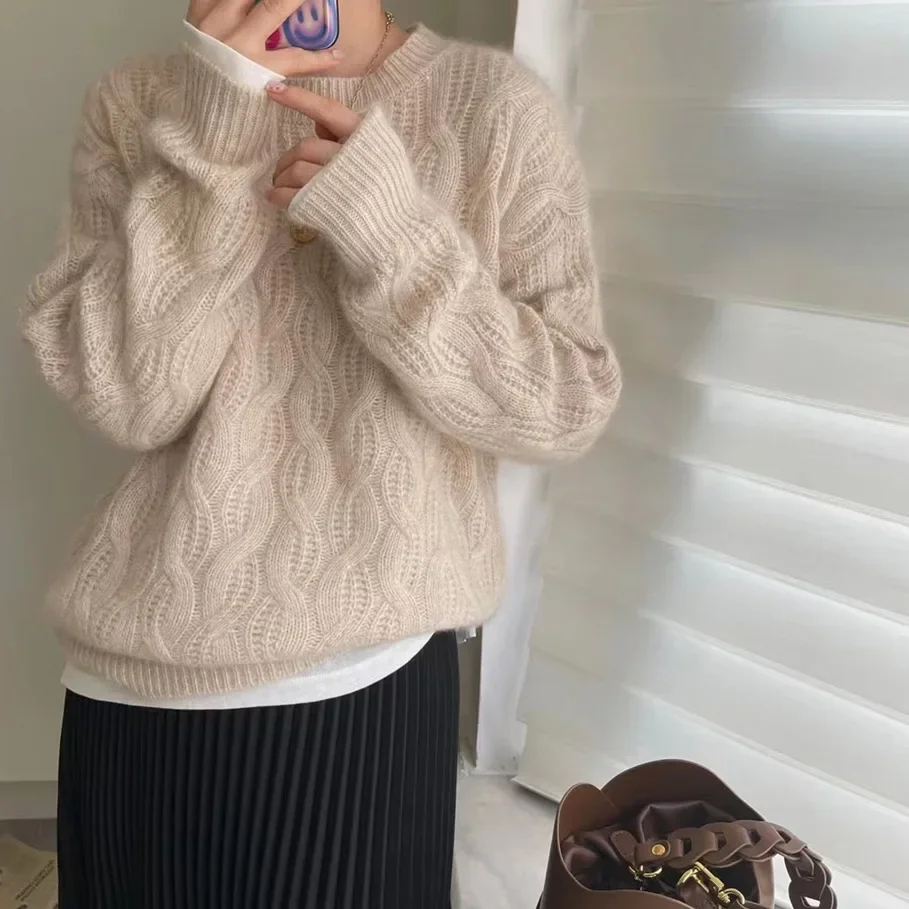 Autumn winter round neck flower cashmere sweater female pullover sweater loose languid lazy wind wool knit base sweater thick
Autumn winter round neck flower cashmere sweater female pullover sweater loose languid lazy wind wool knit base sweater thick