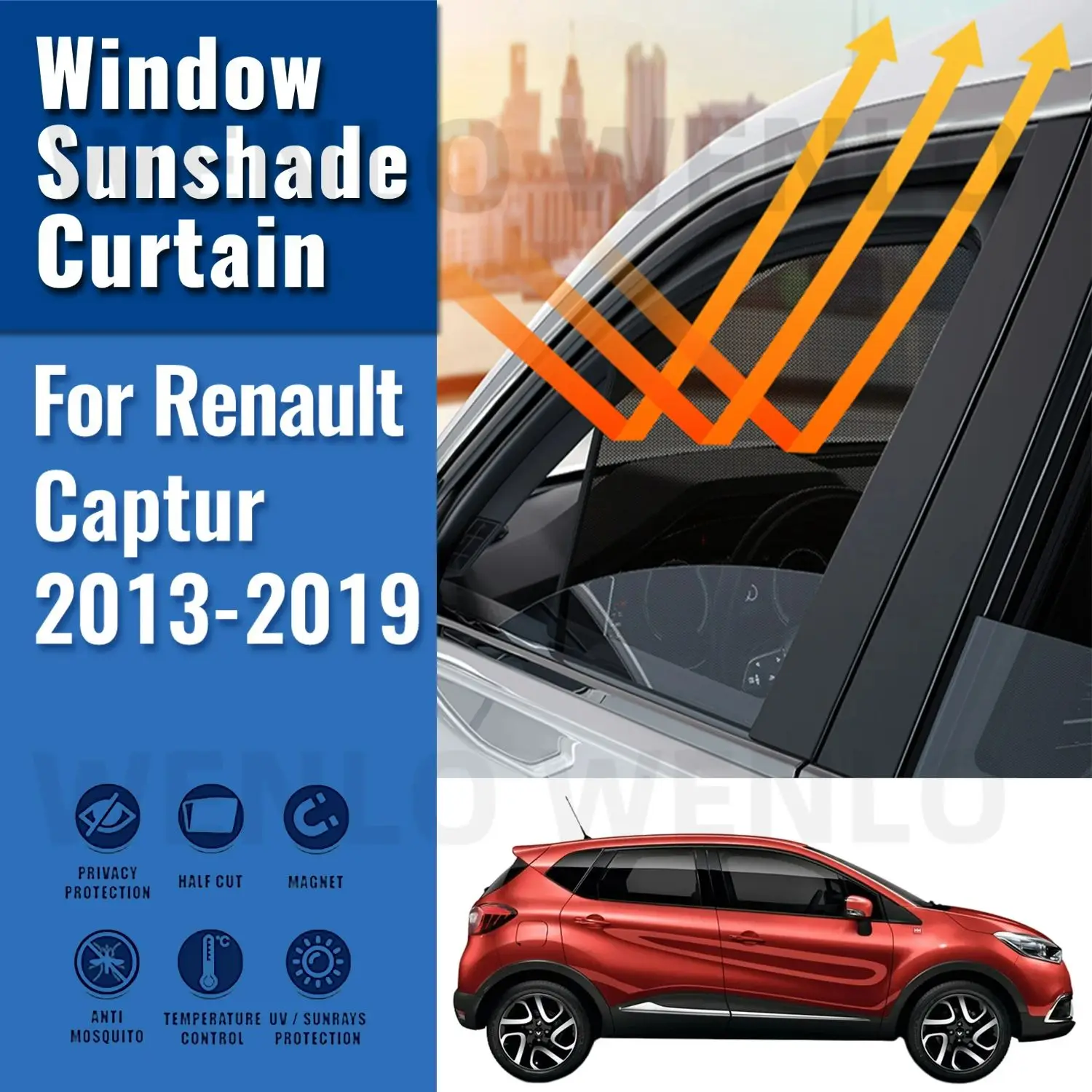 

Магнитный автомобильный солнцезащитный козырек для Renault Captur 2013-2019, передняя ветровая рамка, занавеска, задняя боковая детская оконная Солнцезащитная козырек