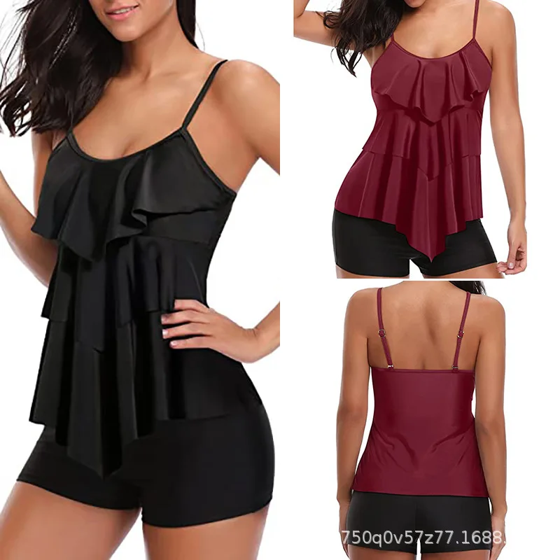 Bikini Fashionable Sexy Big Size Fat Pok Swimwear Solid Color Ruffle Edge Flat Corner Pants Bikini Split Swimwear Female
Bikini Fashionable Sexy Big Size Fat Pok Swimwear Solid Color Ruffle Edge Flat Corner Pants Bikini Split Swimwear Female