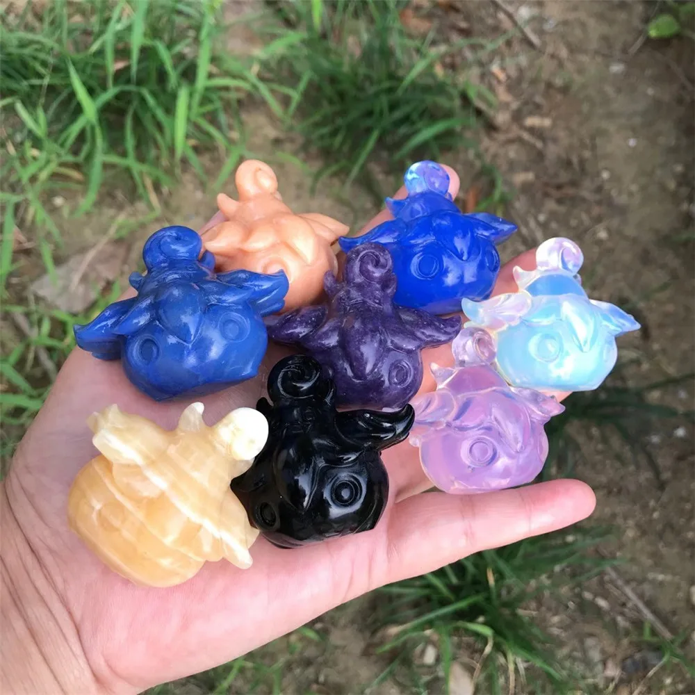 Natural Crystal Stone Spirit Halloween Pumpkin Wing Mineral Ornaments Gem Carved Healing Reiki Home Decoration Gift
Natural Crystal Stone Spirit Halloween Pumpkin Wing Mineral Ornaments Gem Carved Healing Reiki Home Decoration Gift