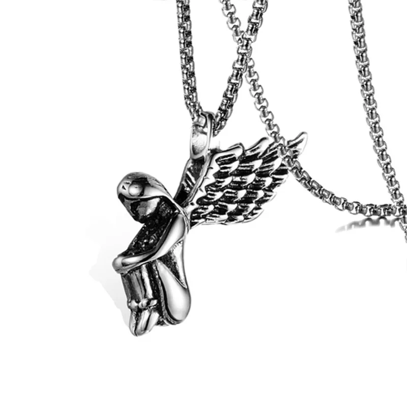 European and American Retro Stainless Steel Girl Angel Wing Pendant Men's Pendant Necklace Chain
European and American Retro Stainless Steel Girl Angel Wing Pendant Men's Pendant Necklace Chain