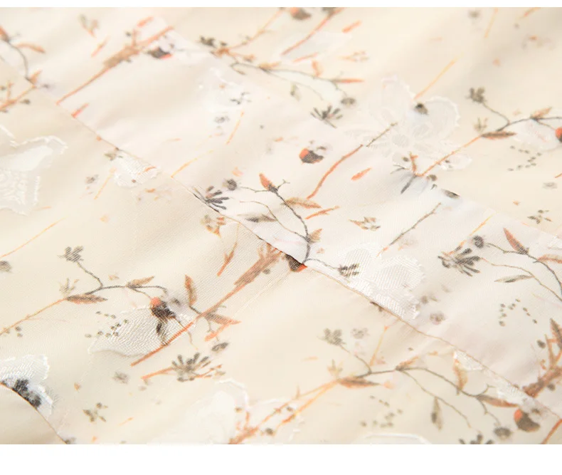 EVNISI Chic Floral Printing Women Chiffon Dress O-Neck Elegant Apricot Office A-LINE Dresses Fairy For Women Slim Party Vestido EVNISI Chic Floral Printing Women Chiffon Dress O-Neck Elegant Apricot Office A-LINE Dresses Fairy For Women Slim Party Vestido