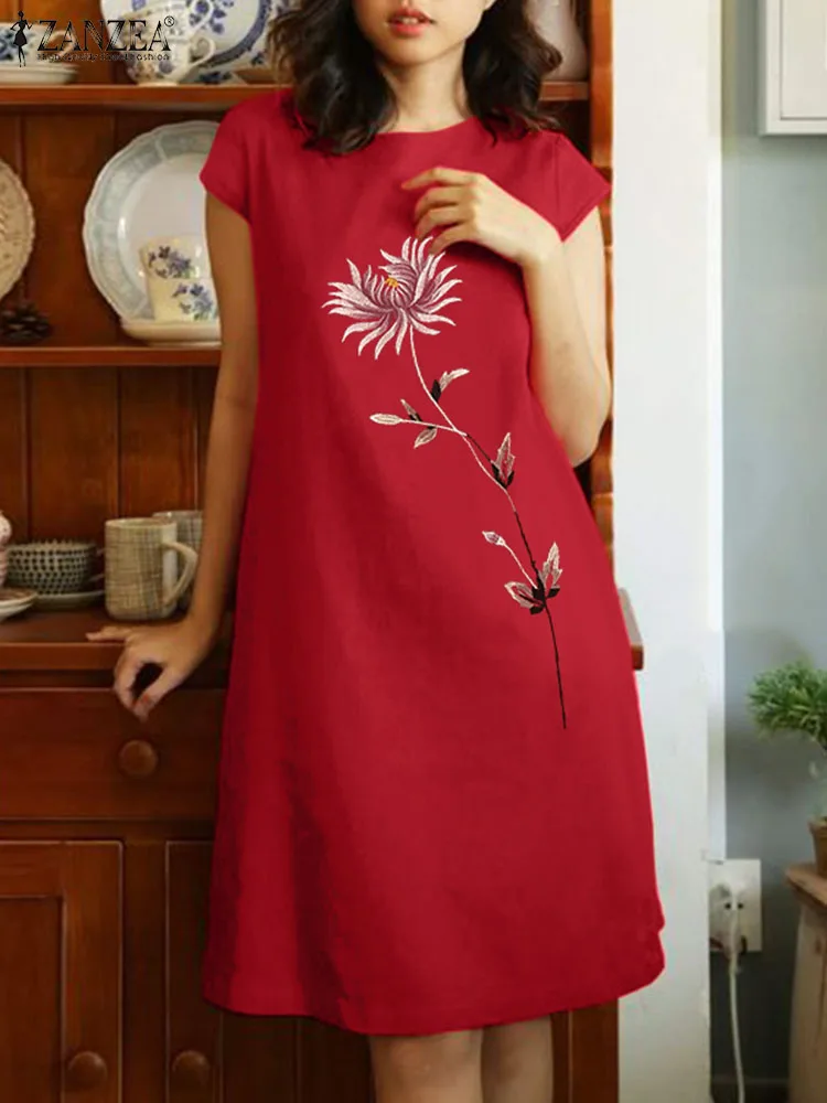 Vintage Women Floral Dress Summer Beach Vestidos O Neck Short Sleeve Sundress ZANZEA Bohemian Casual Holiday Dresses Sarafans
Vintage Women Floral Dress Summer Beach Vestidos O Neck Short Sleeve Sundress ZANZEA Bohemian Casual Holiday Dresses Sarafans