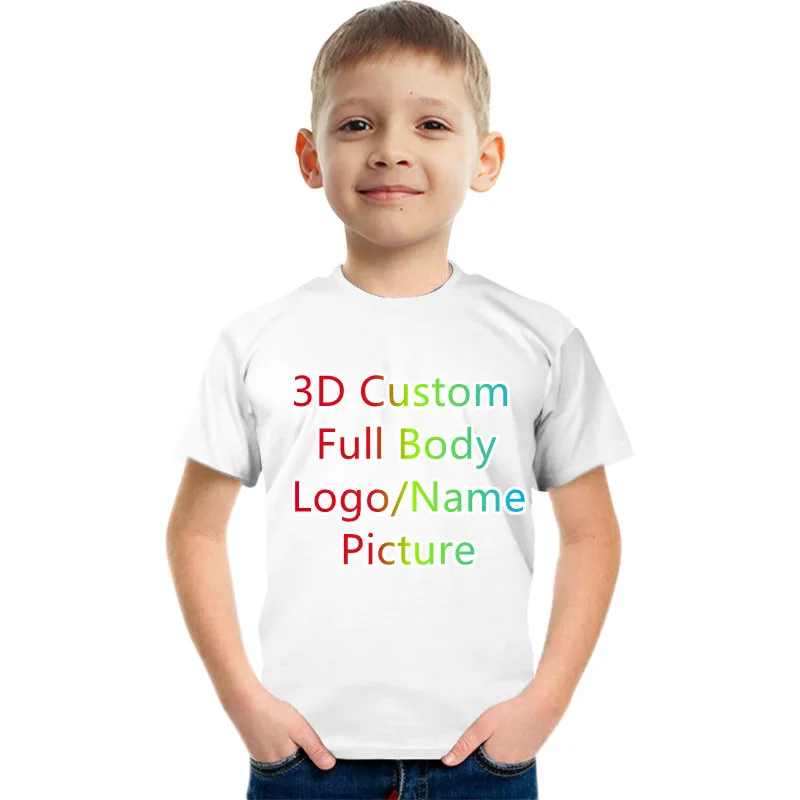 Детская футболка с коротким рукавом логотипом/именем |