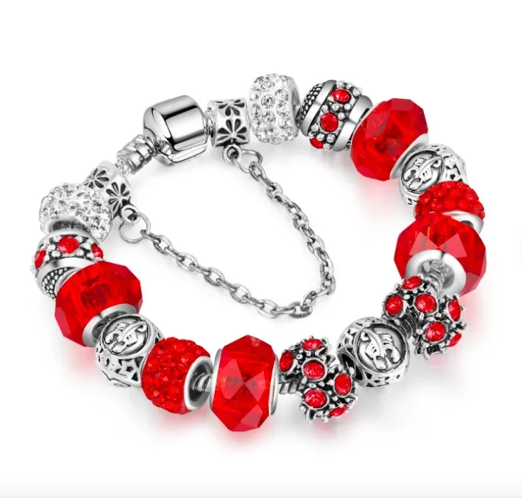 2021 customize design galss Bead with safety chain heart key charms Women Bracelet Bangles Fine Jewelry Accessories
2021 customize design galss Bead with safety chain heart key charms Women Bracelet Bangles Fine Jewelry Accessories