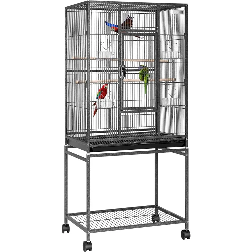 

VIVOHOME 54 Inch Wrought Iron Large Bird Flight Cage with Rolling Stand for Parakeets Canaries Cockatiels Lovebirds Conures