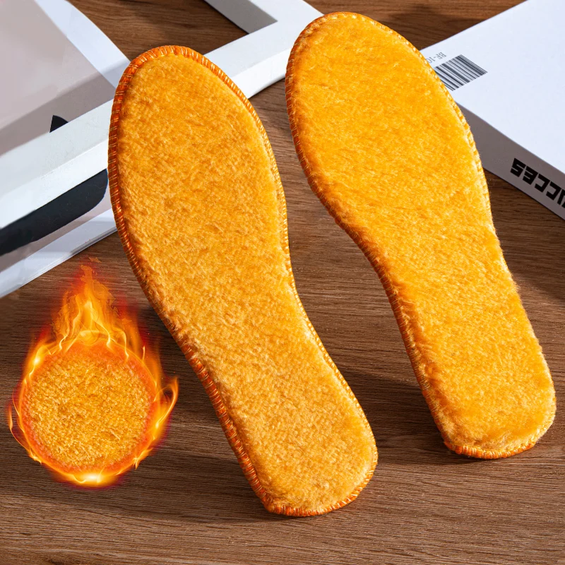 

Keep Warm Cashmere Insole Thicken Soft Winter Felt Fleece Pad Sole Thermal Heated Insoles For Man Woman Heating Insole Insert