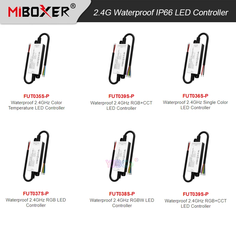 Miboxer waterproof IP66 2.4G LED Strip Controller Single color/CCT(Dual White)/RGB/RGBW/RGB+CCT Lights tape Dimmer DC 12V 24V
Miboxer waterproof IP66 2.4G LED Strip Controller Single color/CCT(Dual White)/RGB/RGBW/RGB+CCT Lights tape Dimmer DC 12V 24V