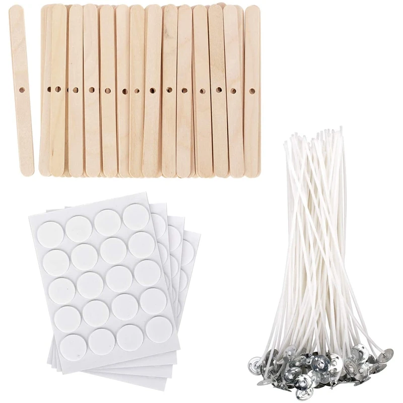 

New Candle Making Kit,Wooden Candle Wick Holders,Candle Wick Sticker,Candle Wicks Candle Centering Tool For Candle DIY Craft