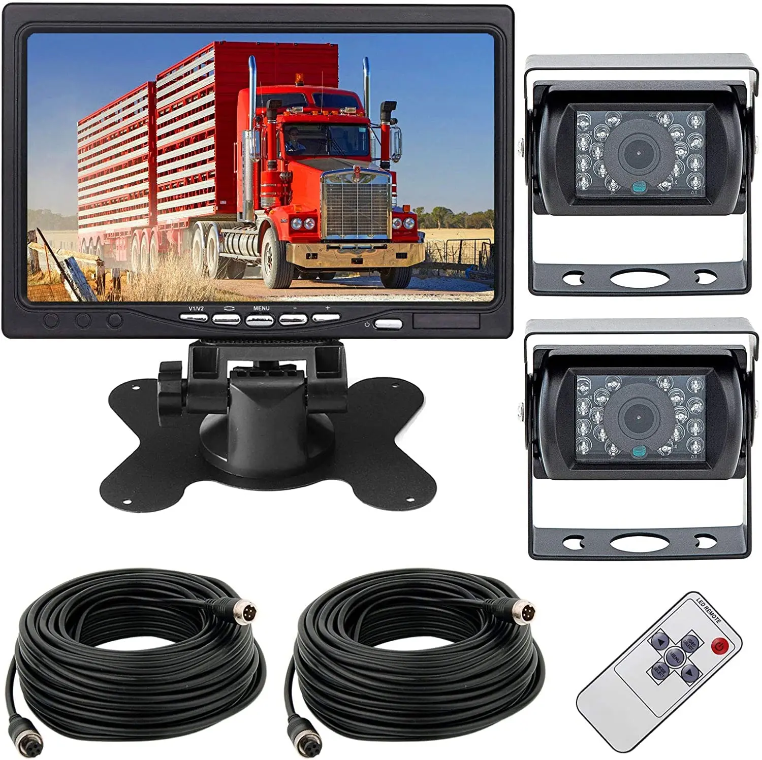 Bileeko 7" TFT LCD Car Monitor Reverse Rear View Camera with 4 Pin Cables for Large Truck/Bus/RV/Trailer/Tractor/Camper
Bileeko 7" TFT LCD Car Monitor Reverse Rear View Camera with 4 Pin Cables for Large Truck/Bus/RV/Trailer/Tractor/Camper