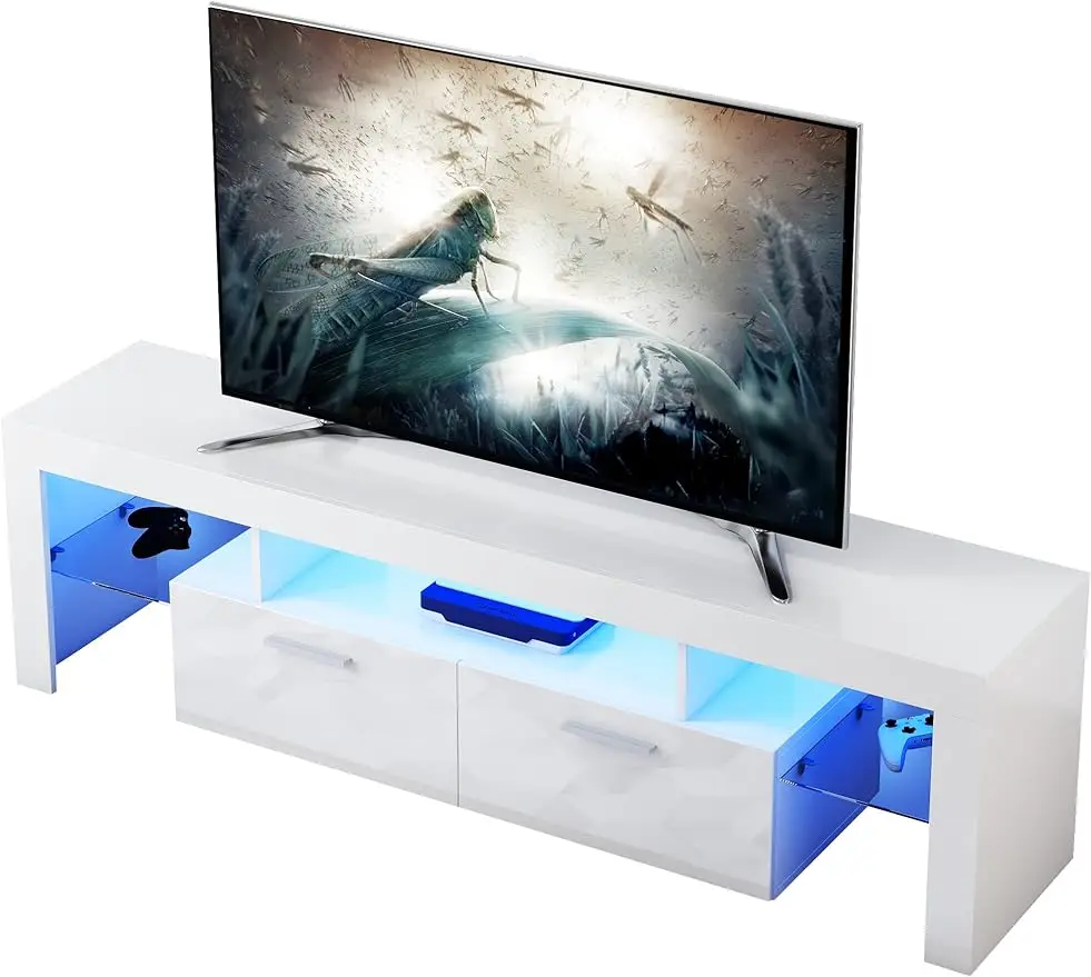 Entertainment Center for Video Gaming, LED Light TV Console Table with Storage and Shelves for Living Room Bedroom
Entertainment Center for Video Gaming, LED Light TV Console Table with Storage and Shelves for Living Room Bedroom
