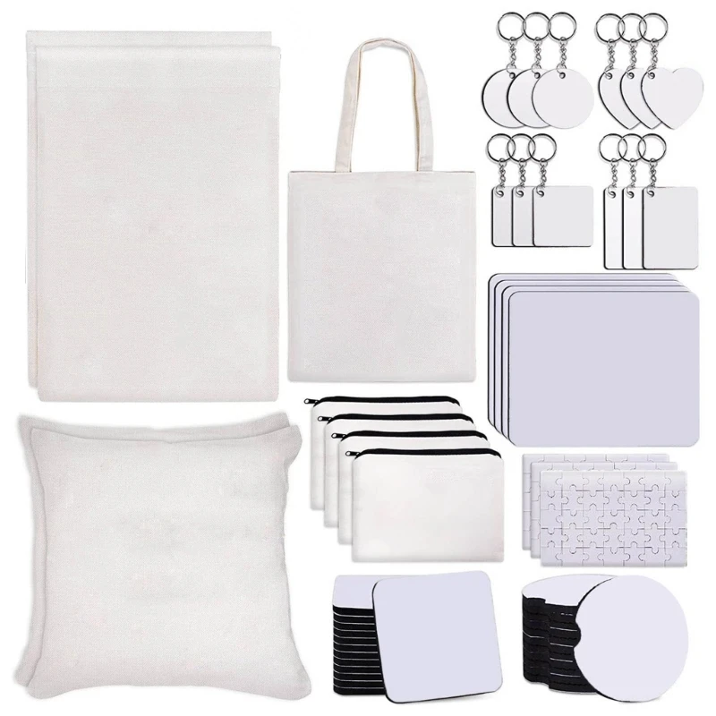 DIY Sublimation Printing Crafts Made Easy 76-Piece of Blank Keychains, Mousepads, and Makeup Bags
DIY Sublimation Printing Crafts Made Easy 76-Piece of Blank Keychains, Mousepads, and Makeup Bags