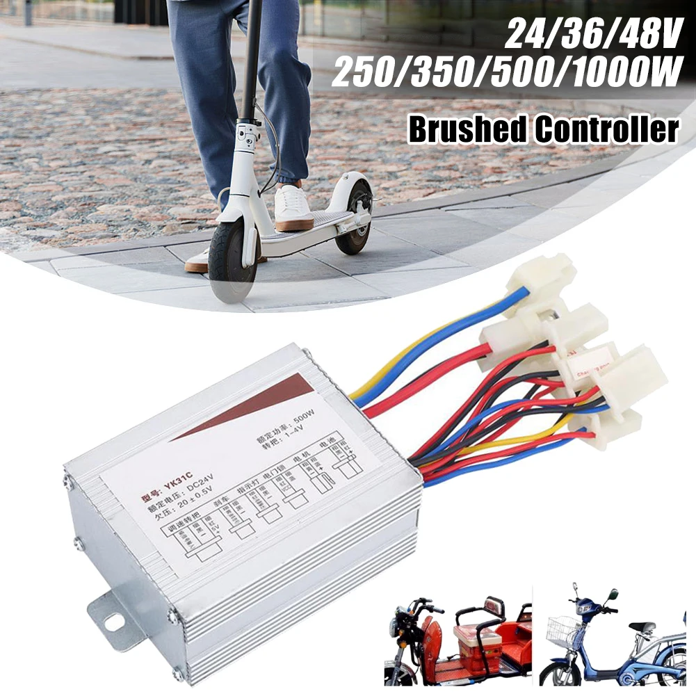 24V/36V/48V DC Electric Bike Motor Brushed Controller 250/350/500W/1000W for Electric Bicycle Scooter Ebike Controller Accessory
24V/36V/48V DC Electric Bike Motor Brushed Controller 250/350/500W/1000W for Electric Bicycle Scooter Ebike Controller Accessory