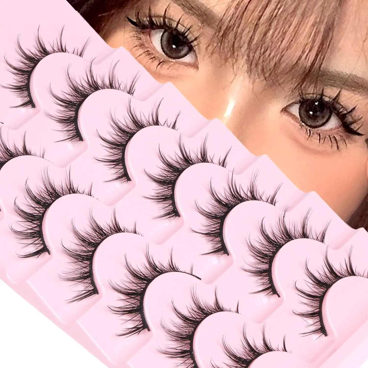 

Manga Lashes Natural Look False Eyelashes Anime Lashes Mink Wispy Fluffy Spiky 3D Volume Eyelashes Pack Cosplay Fake Eyelashes