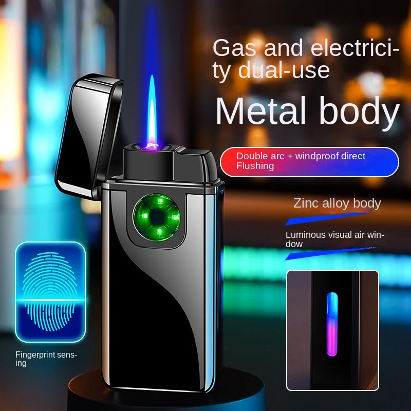 Electric Lighters Usb Rechargeable Lighters Windproof Blue Flame Double Arc Plasma Lighter Fingerprint Touch Ignition
Electric Lighters Usb Rechargeable Lighters Windproof Blue Flame Double Arc Plasma Lighter Fingerprint Touch Ignition